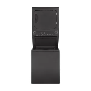GE Unitized Spacemaker Stacked Residential Laundry Center - 3.4 Cu. Ft. Washer - Electric Dryer - Diamond Gray