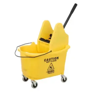Global Industrial 38 Qt. Mop Bucket and Wringer Combo - Down Press - Yellow
