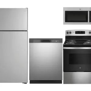 GE Stainless Kitchen Package - 16.6 Cu. Ft. Refrigerator